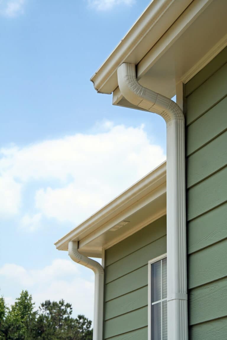 rain gutters on a home